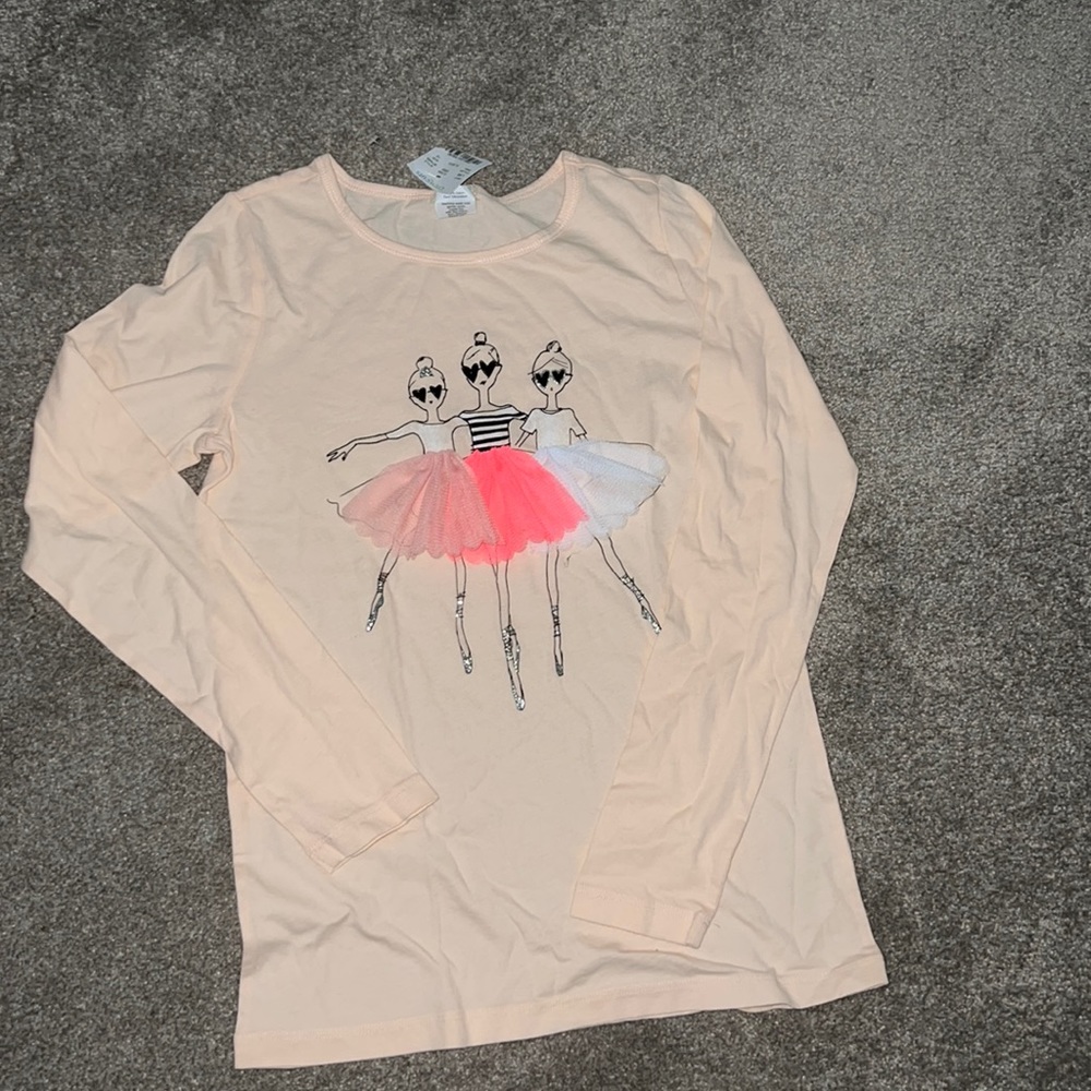 Pink ballerina long sleeve - size 12 girls